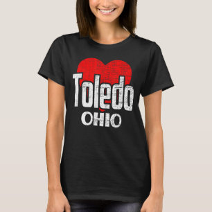 Camiseta Amo las vacaciones Toledo Ohio Retro Gran Corazón