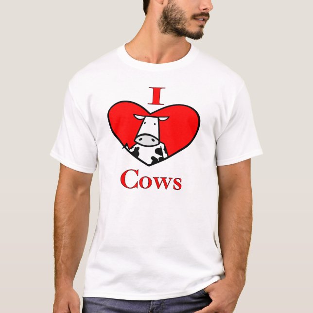 Camiseta Amo las vacas - rojo (Anverso)
