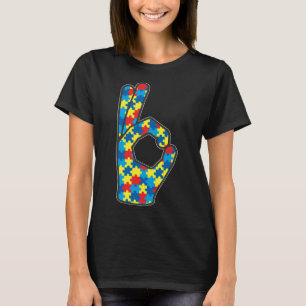 Camiseta Amo lenguaje Rótulo Autismo Ayuda para la toma de 