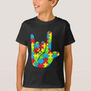 Camiseta Amo lenguaje Rótulo Autismo Conciencia