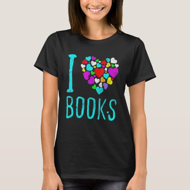 Camiseta Amo Libros Corazón Leyendo Historias Libro (Anverso)