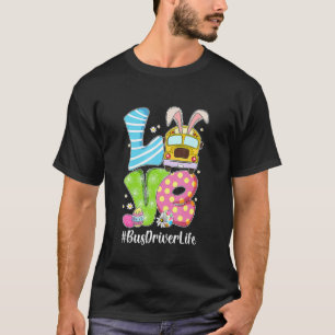 Camiseta Amo lindo conejito choferes de autobús escolar Vid