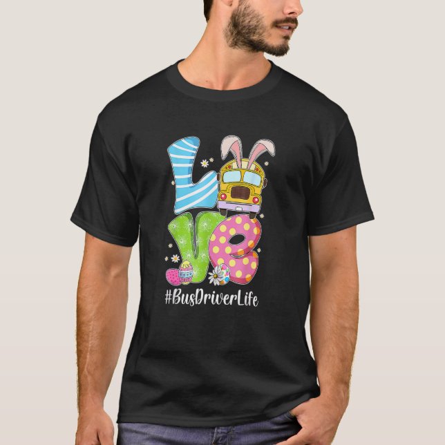Camiseta Amo lindo conejito choferes de autobús escolar Vid (Anverso)