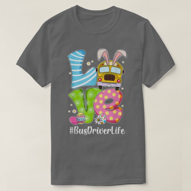 Camiseta Amo lindo conejito choferes de autobús escolar Vid (Diseño del anverso)