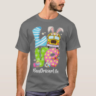 Camiseta Amo lindo conejito choferes de autobús escolar Vid