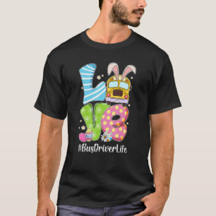 Camiseta Amo lindo conejito choferes de autobús escolar Vid