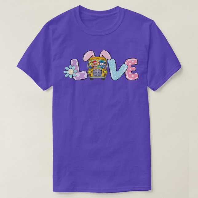 Camiseta Amo lindo conejito choferes de autobús escolar Vid (Diseño del anverso)