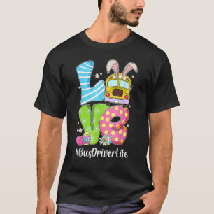 Camiseta Amo lindo conejito choferes de autobús escolar Vid