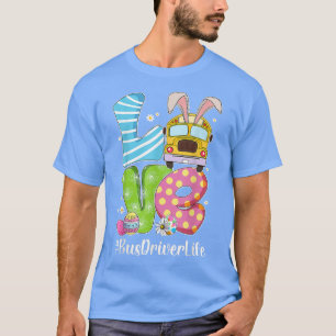 Camiseta Amo lindo conejito choferes de autobús escolar Vid