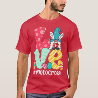 Camiseta Amo lindo conejito Gnome Motocross Huevos de caza 