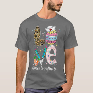 Camiseta Amo lindo conejito oncología Enfermera leopardo hu