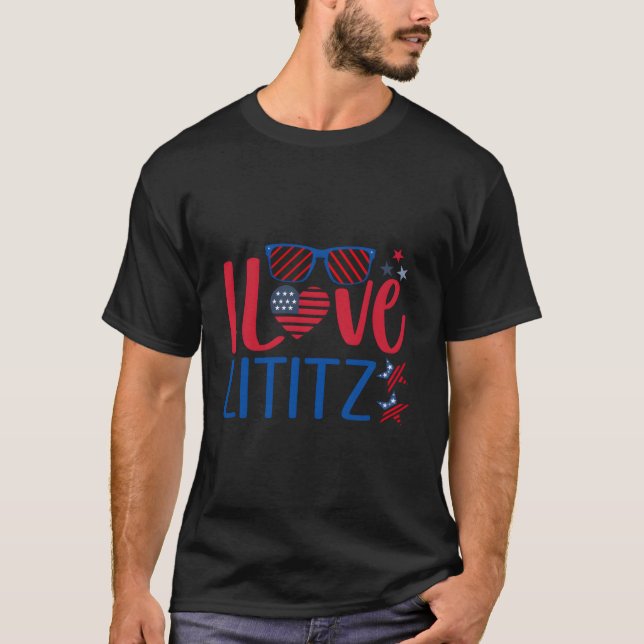 Camiseta Amo Lititz Cuatro 4 De Julio 2023 (Anverso)
