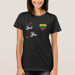 Camiseta Amo Lituania con la bandera de Lituania en el cora