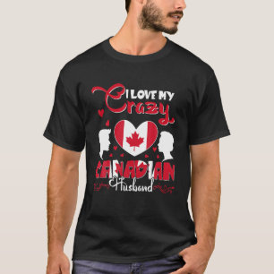 Camiseta Amo loco gracioso Bandera de San Valentín canadien