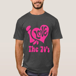 Camiseta Amo los 70 música de los setenta novedad retro par