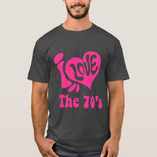 Camiseta Amo los 70 música de los setenta novedad retro par