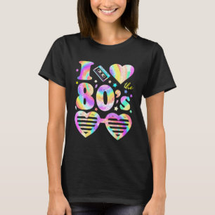 Camiseta Amo los 80's I Heart The 80s Tie Dye Colorful 9
