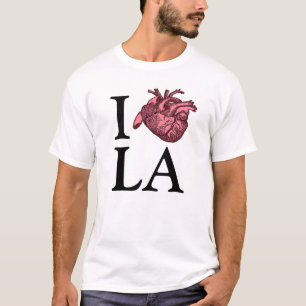 Camiseta Amo Los Ángeles con el corazón anatómicamente corr