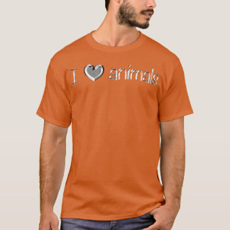 Camiseta amo los animales lettering vintage