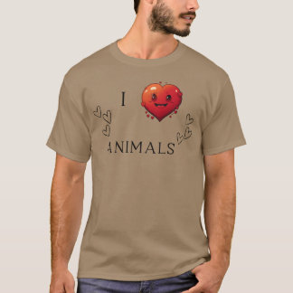 Camiseta Amo los animales retro