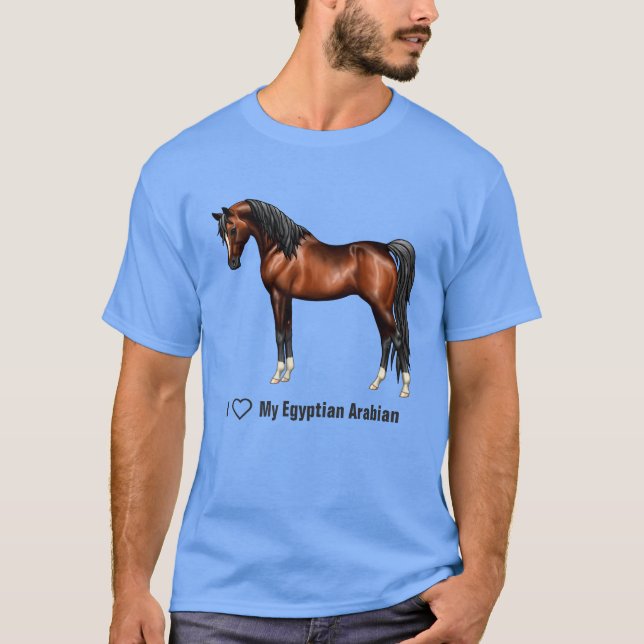 Camiseta Amo los árabes Caballos de Bahía Oscura (Anverso)