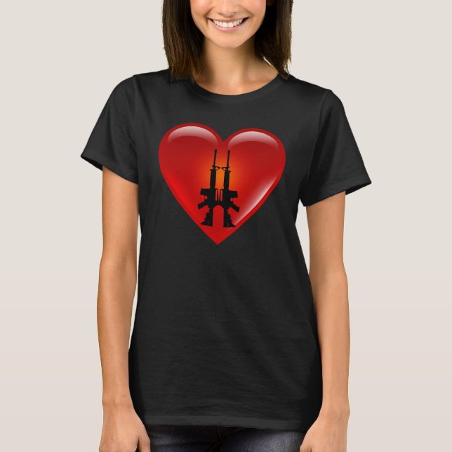 Camiseta Amo los armas - AR/Heart (Anverso)