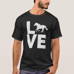 Camiseta Amo los caballos Aspecto vintage Silueta de caball