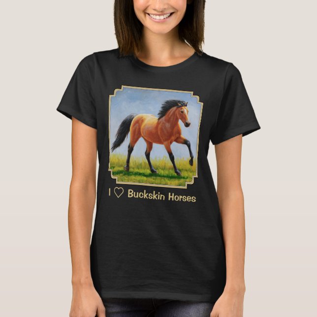 Camiseta Amo los Caballos Buckskin (Anverso)