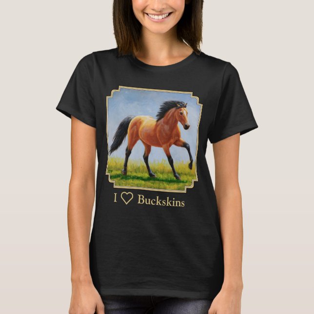 Camiseta Amo los Caballos Buckskin (Anverso)