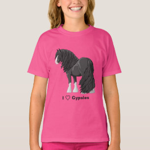 Camiseta Amo los caballos de tiro Black Gypsy Vanner