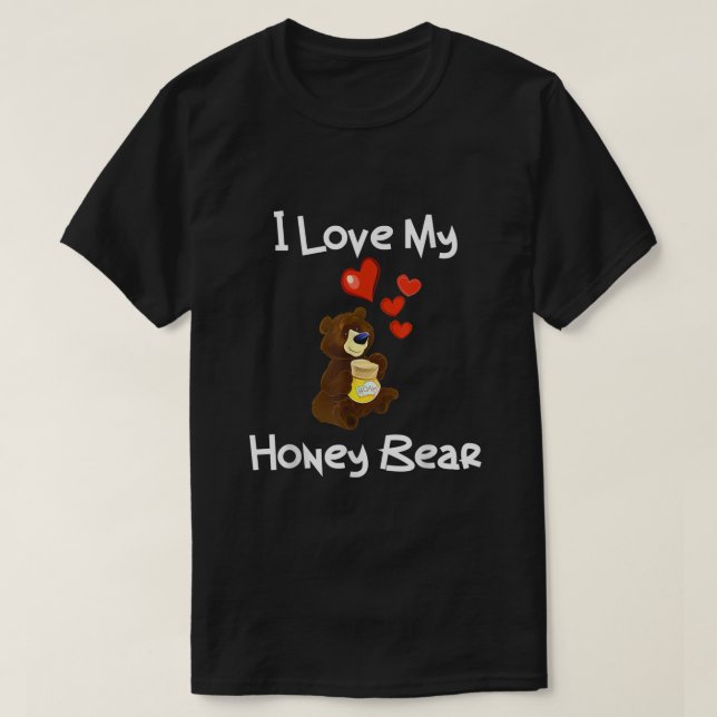 Camiseta Amo Los Corazones De Mi Oso De Miel (Diseño del anverso)