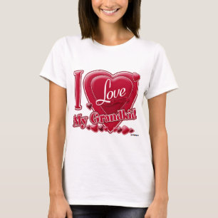 Camiseta Amo los corazones rojos de mi nieto