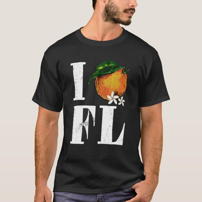 Camiseta Amo los Estados Unidos de Frutas Naranjas de Flori (Anverso)