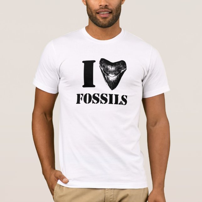 Camiseta AMO los FÓSILES Megalodon (Anverso)