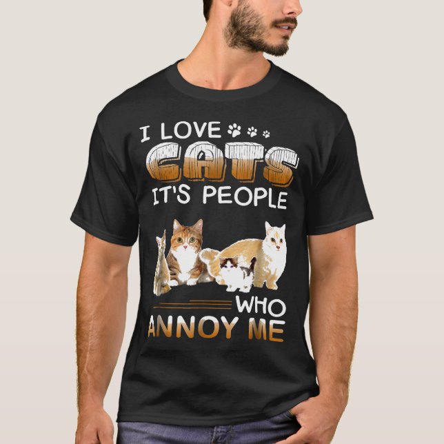 Camiseta Amo Los Gatos De Su Gente Que Me Molesta Gato (Anverso)