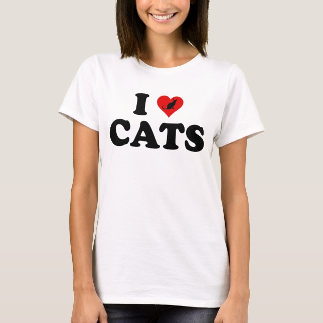 Camiseta Amo los gatos (del corazón) (Anverso)