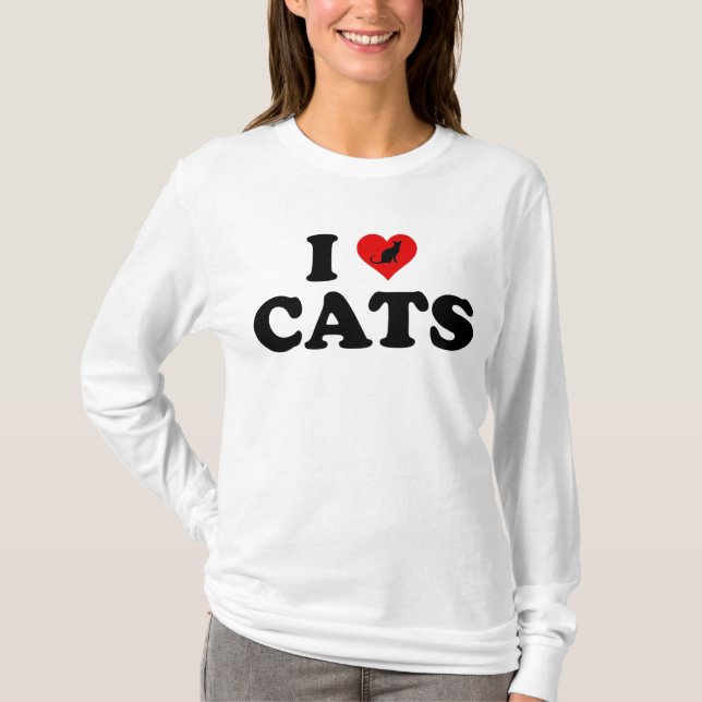 Camiseta Amo los gatos (del corazón) (Anverso)