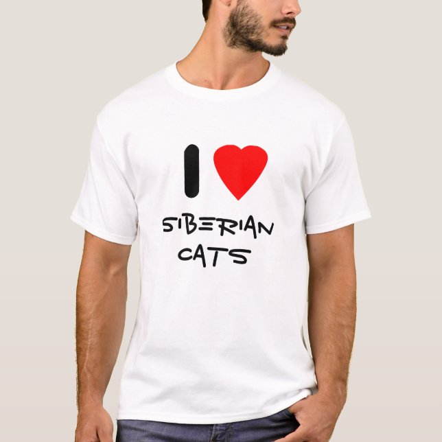Camiseta Amo los gatos siberianos (Anverso)