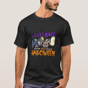 Camiseta Amo Los Gatos Y Halloween Cat Halloween Ghost App