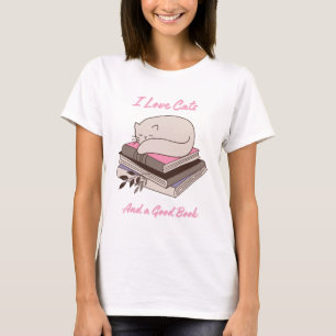 Camiseta Amo los gatos y un buen libro