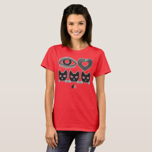 Camiseta Amo los iconos gatos