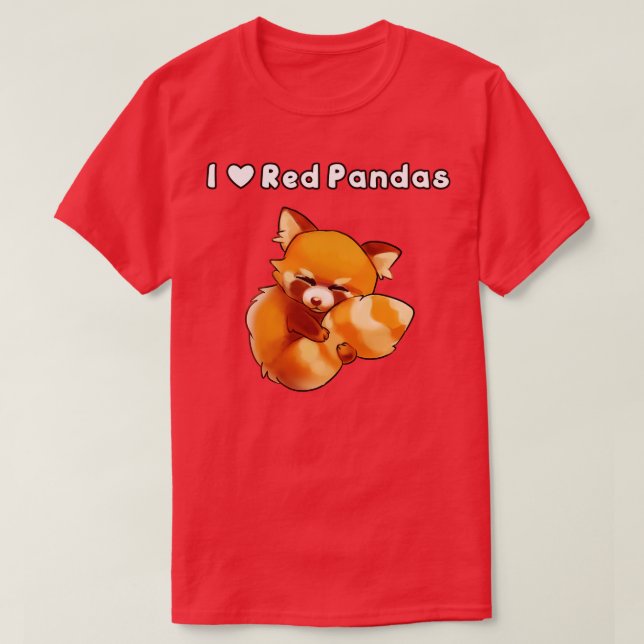 Camiseta Amo los Pandas Rojos (Diseño del anverso)
