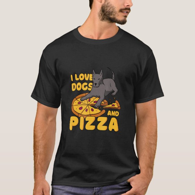 Camiseta Amo Los Perros Y La Pizza (Anverso)