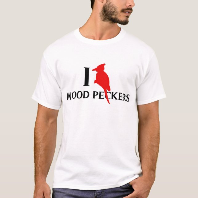 Camiseta Amo los picoteadores de madera, pulsaciones de (Anverso)