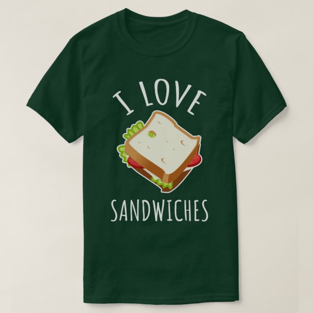 Camiseta Amo los sándwiches (Diseño del anverso)