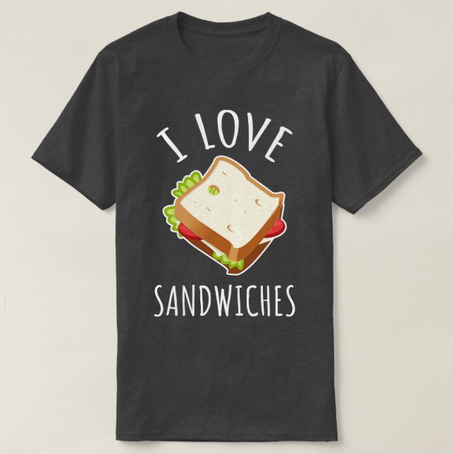 Camiseta Amo los sándwiches (Diseño del anverso)