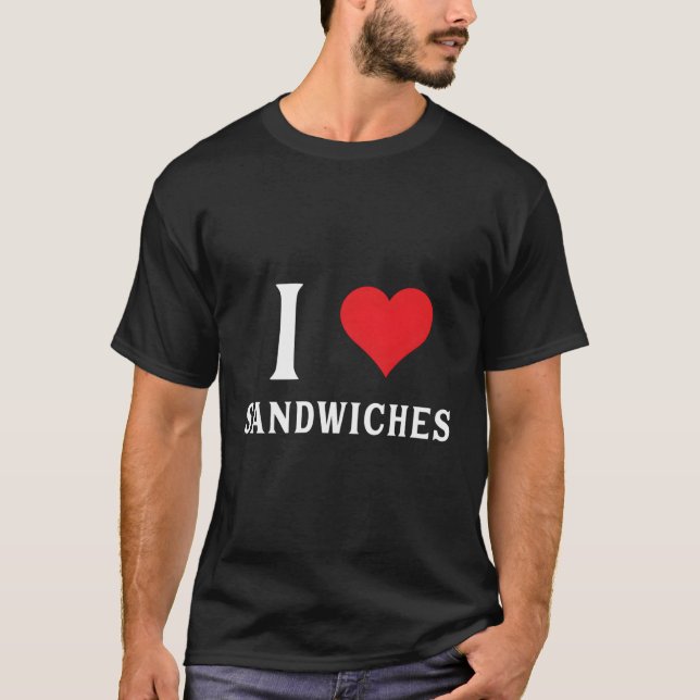 Camiseta Amo los sándwiches Él (Anverso)