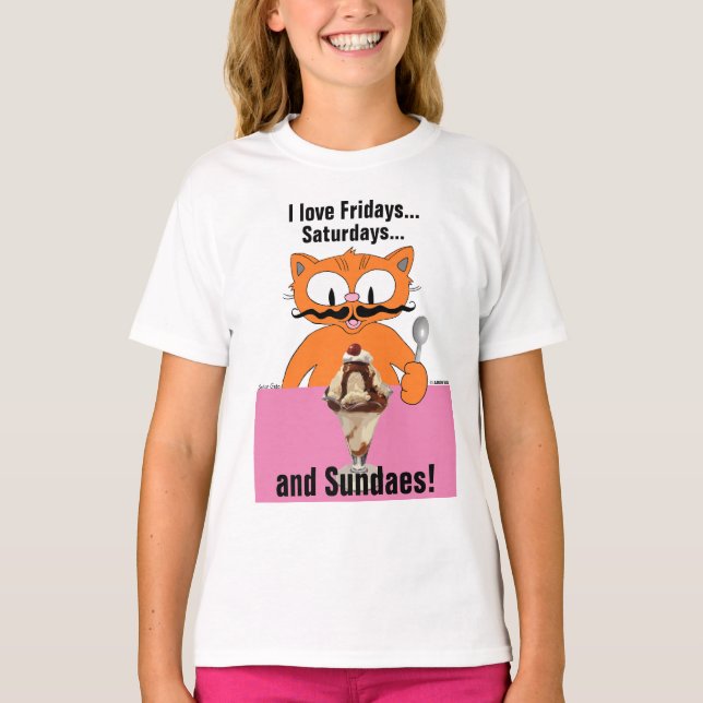 Camiseta Amo Los Sundaes (Domingos) Helado Crema Cute Veran (Anverso)