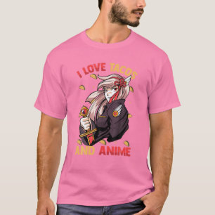 Camiseta Amo Los Tacos Y Anime - Kawaii Cute - Manga Otaku