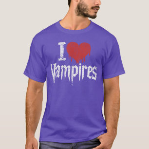 Camiseta Amo los vampiros Corazón Rojo Vampiros Grunge Hall